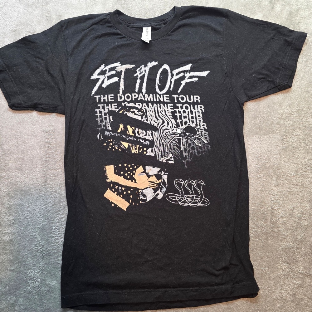 Set It Off Dopamine Tour Shirt Mens M Black 2023 Concert Graphic T-Shirt Band